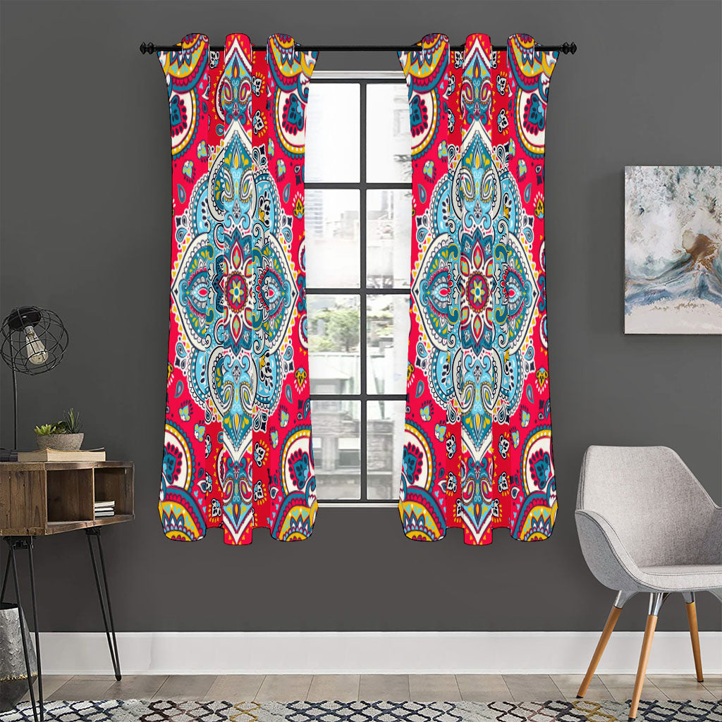 Floral Paisley Mandala Print Curtain