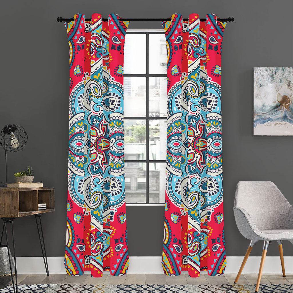 Floral Paisley Mandala Print Curtain