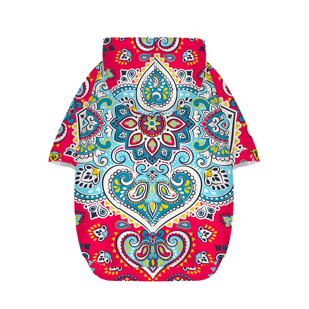 Floral Paisley Mandala Print Dog Zip Up Hoodie