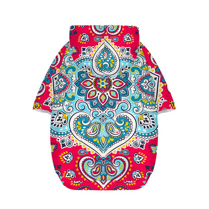 Floral Paisley Mandala Print Dog Zip Up Hoodie