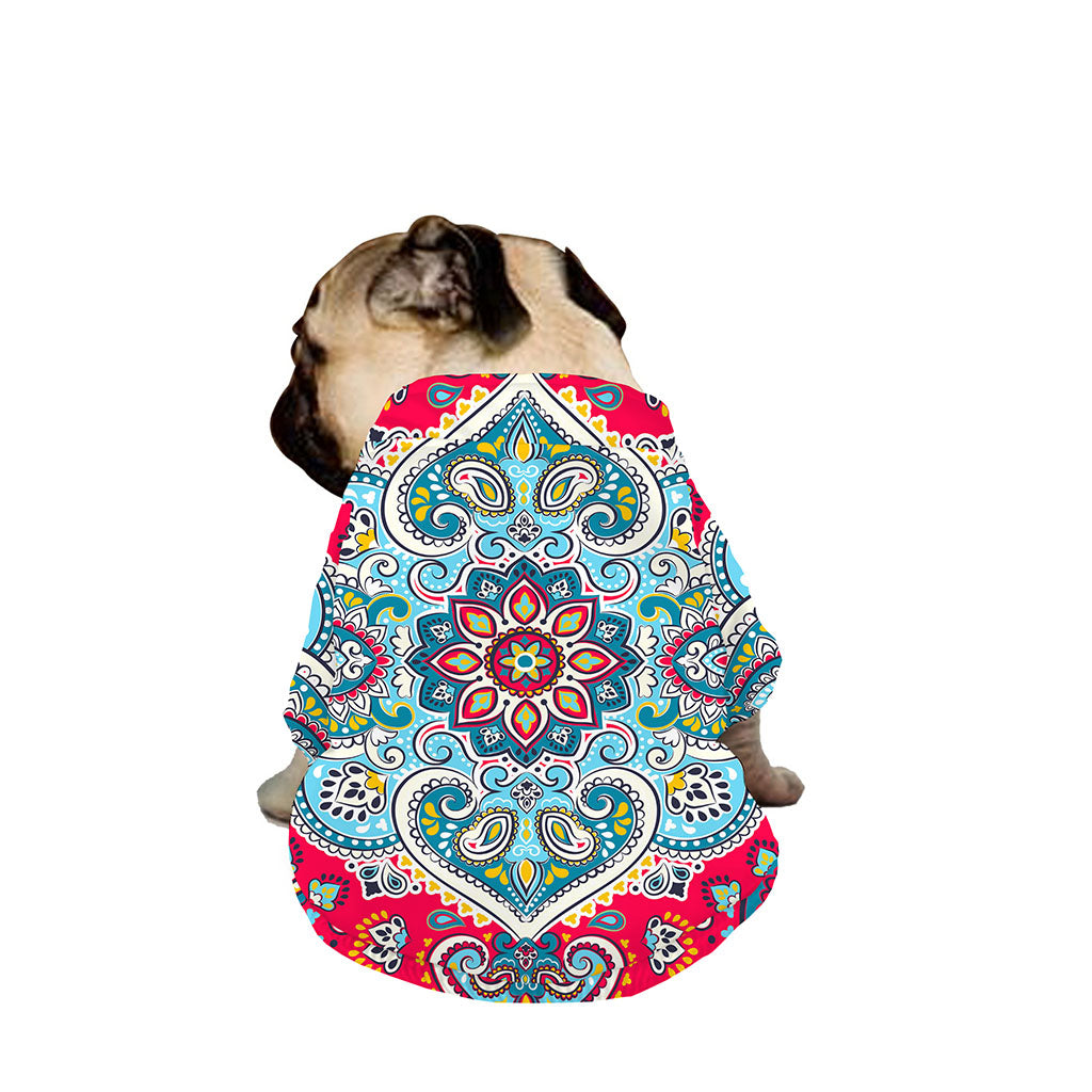Floral Paisley Mandala Print Dog Zip Up Jacket