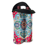 Floral Paisley Mandala Print Double Neoprene Wine Tote