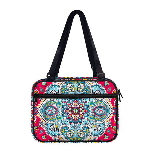 Floral Paisley Mandala Print Double Strap Bible Bag