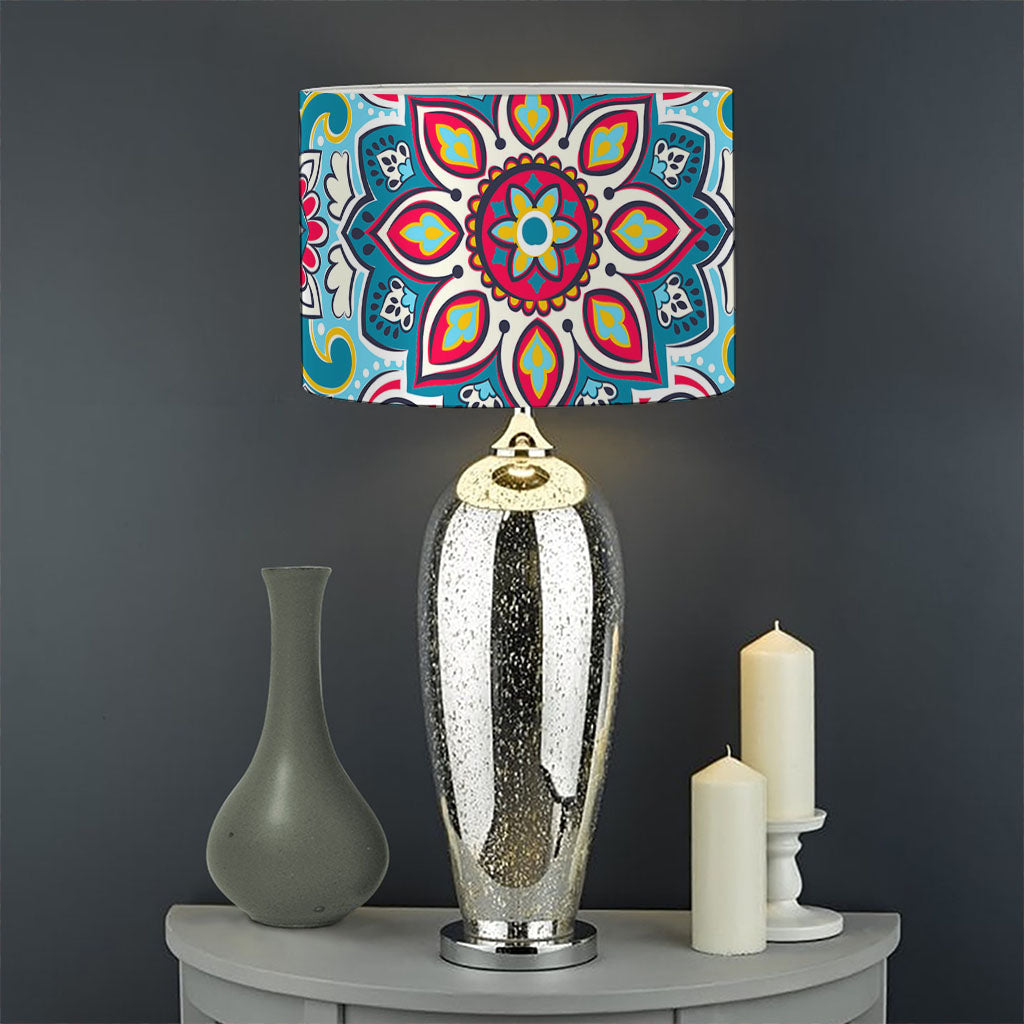 Floral Paisley Mandala Print Drum Lamp Shade