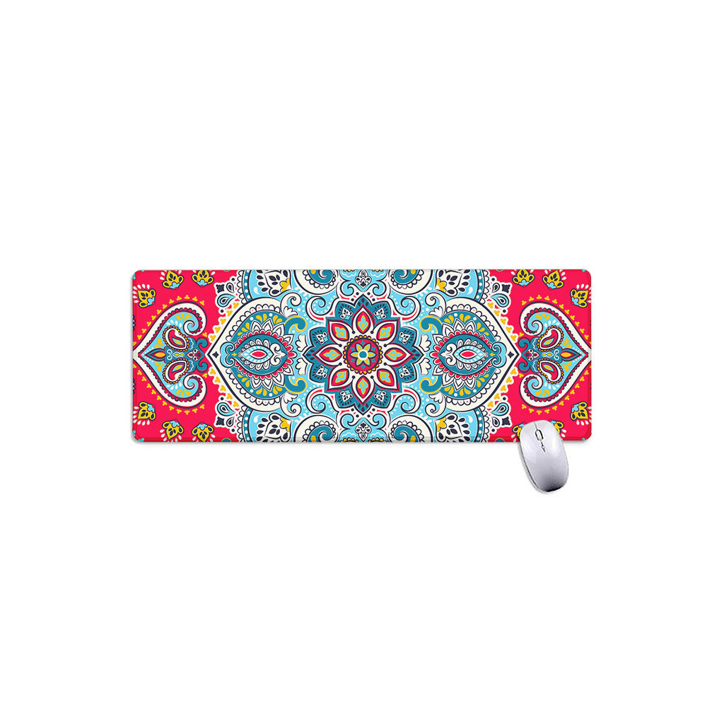 Floral Paisley Mandala Print Extended Mouse Pad