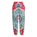 Floral Paisley Mandala Print Fleece Lined Knit Pants