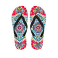 Floral Paisley Mandala Print Flip Flops