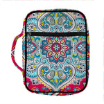 Floral Paisley Mandala Print Front Pocket Bible Bag