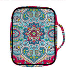 Floral Paisley Mandala Print Front Pocket Bible Bag