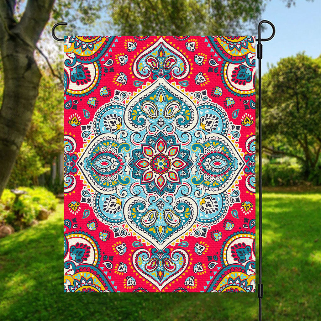 Floral Paisley Mandala Print Garden Flag