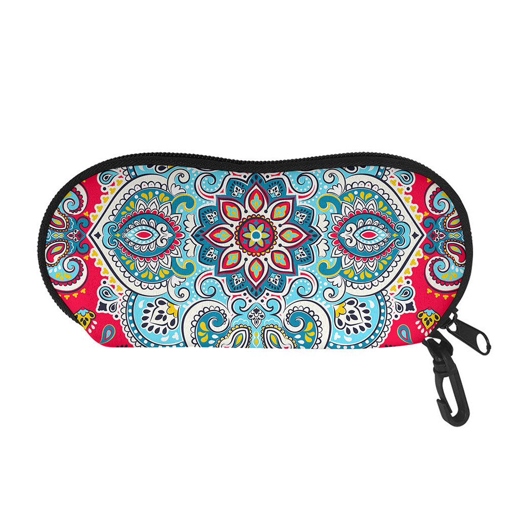 Floral Paisley Mandala Print Glasses Case