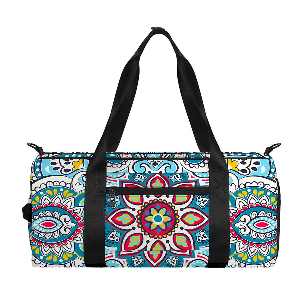 Floral Paisley Mandala Print Gym Bag