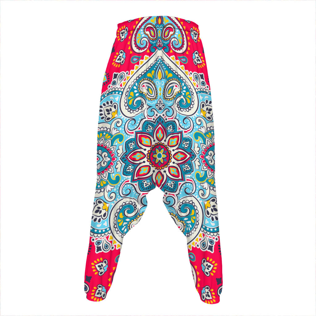 Floral Paisley Mandala Print Hammer Pants