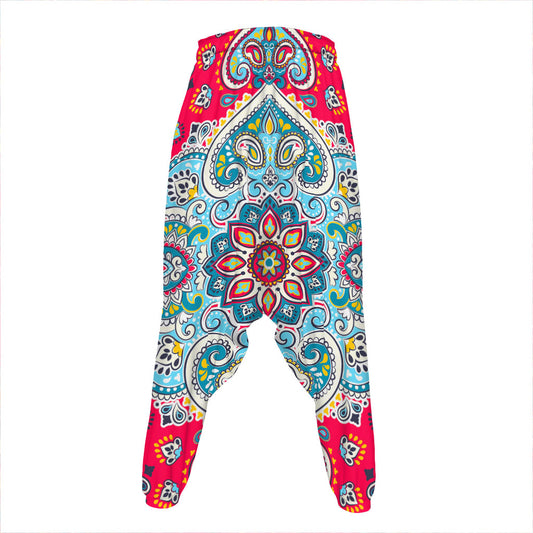 Floral Paisley Mandala Print Hammer Pants
