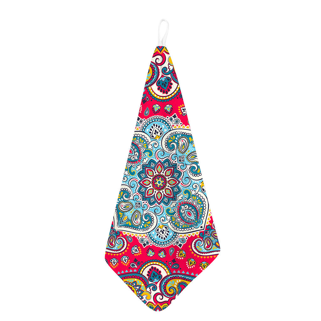 Floral Paisley Mandala Print Hand Towel