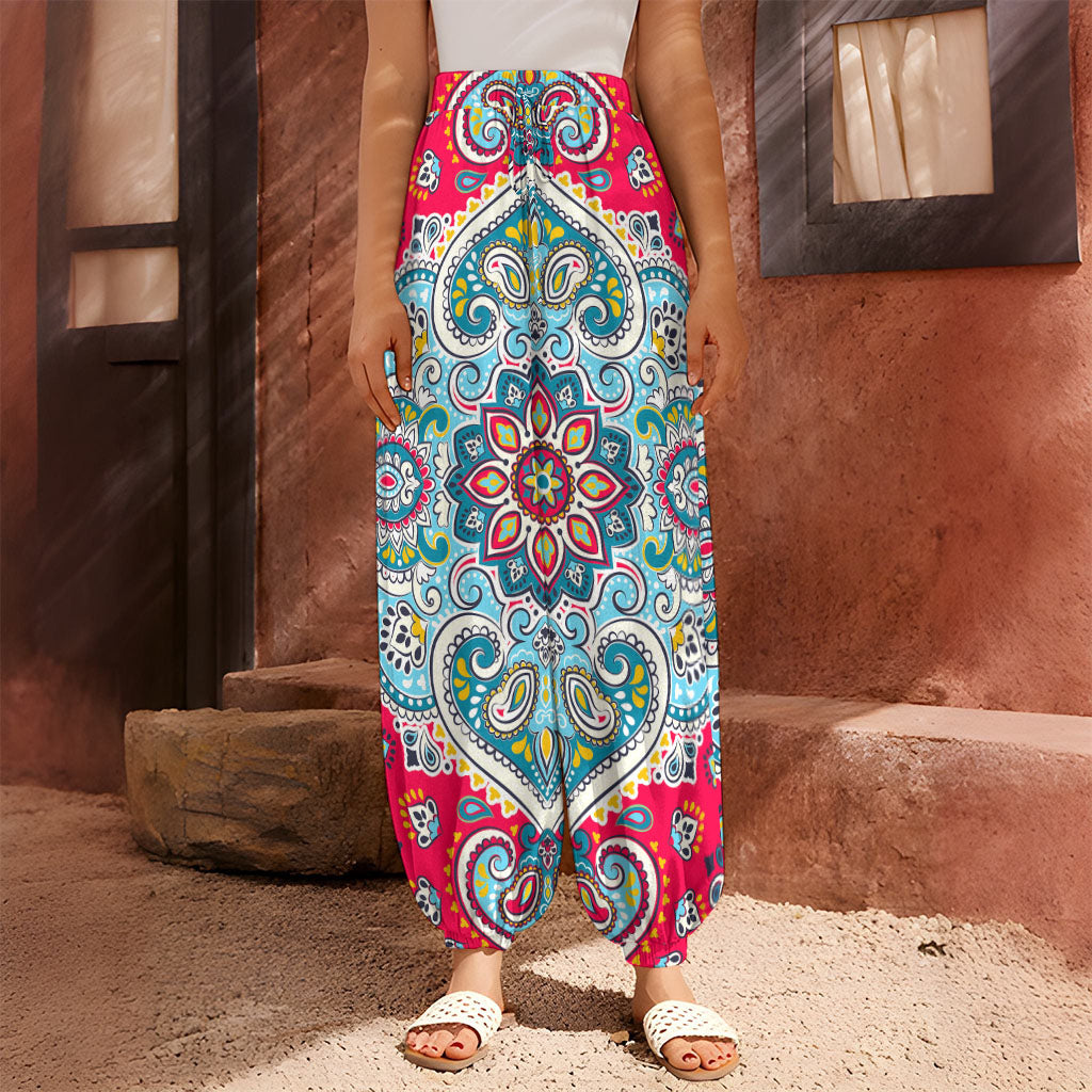 Floral Paisley Mandala Print Harem Pants