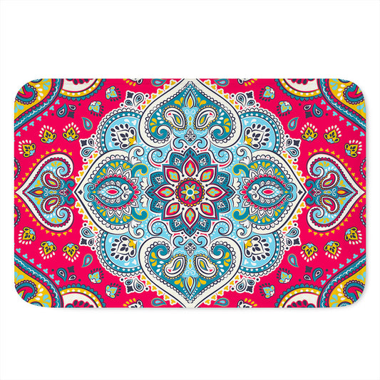 Floral Paisley Mandala Print Indoor Door Mat