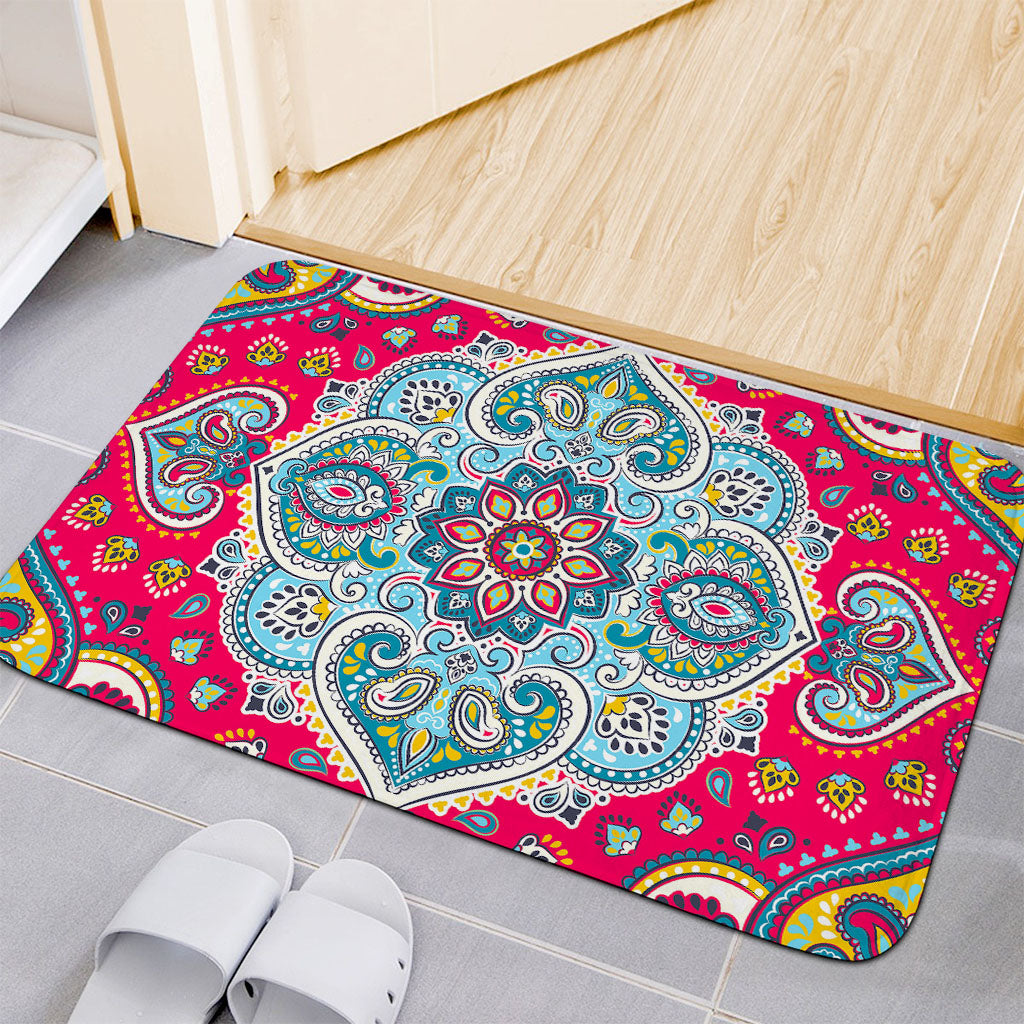 Floral Paisley Mandala Print Indoor Door Mat