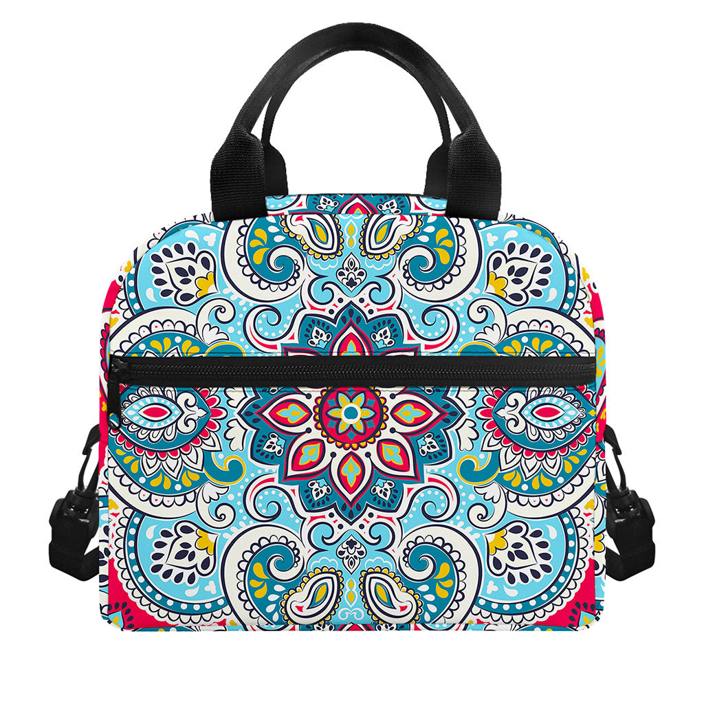 Floral Paisley Mandala Print Insulated Lunch Bag