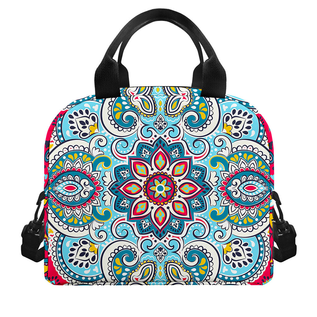Floral Paisley Mandala Print Insulated Lunch Bag