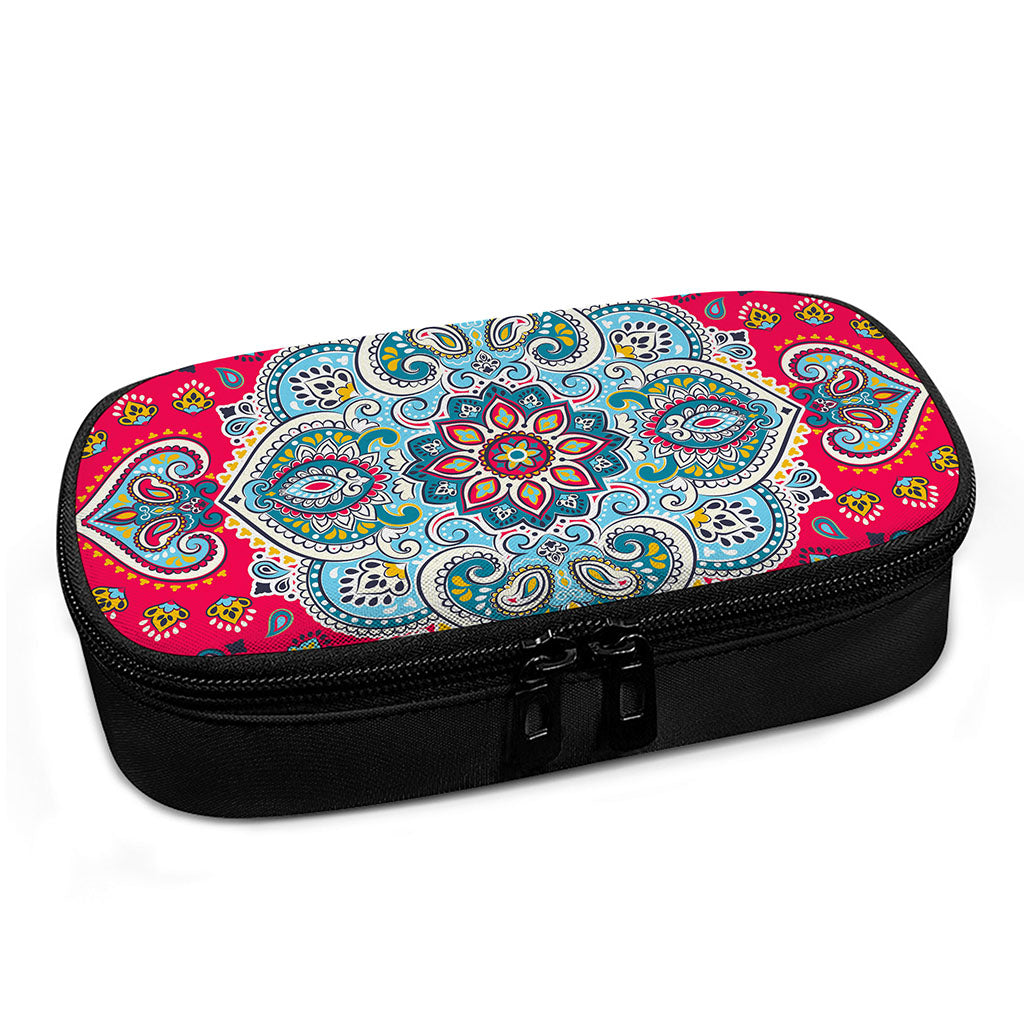 Floral Paisley Mandala Print Insulin Cooler Travel Case