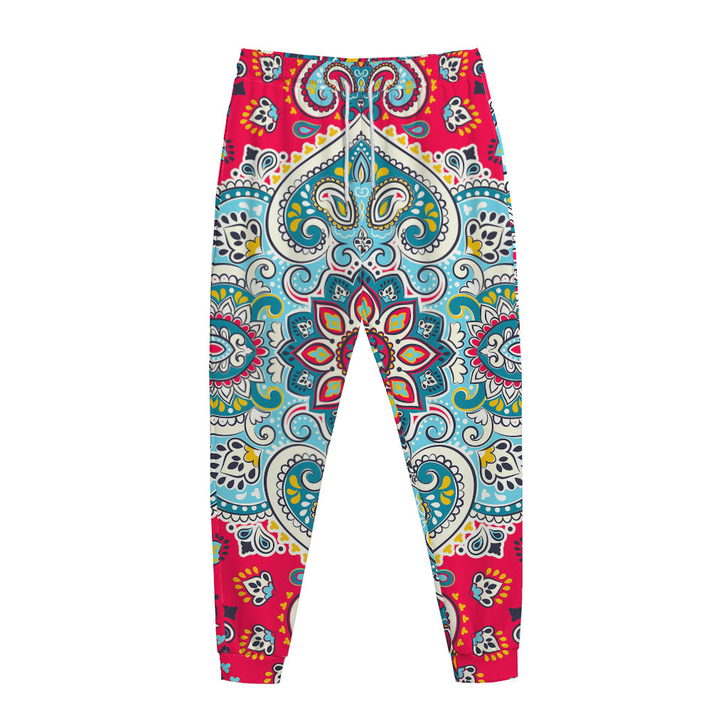 Floral Paisley Mandala Print Jogger Pants