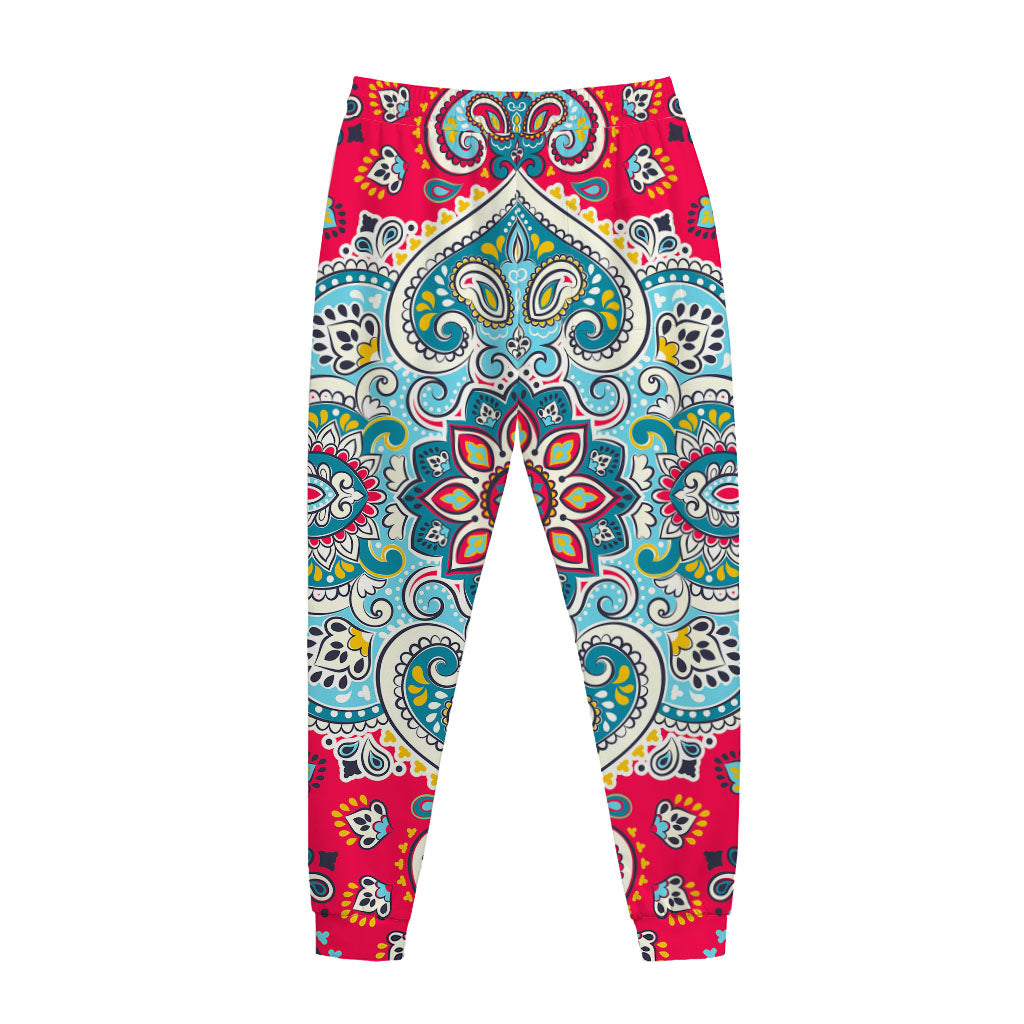 Floral Paisley Mandala Print Jogger Pants
