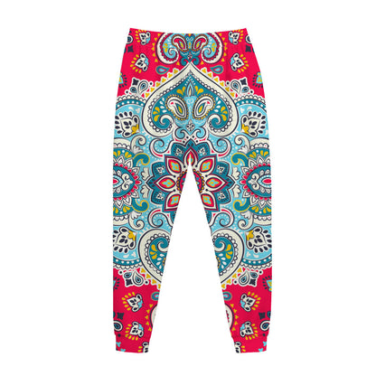 Floral Paisley Mandala Print Jogger Pants