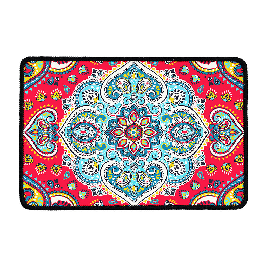 Floral Paisley Mandala Print Kitchen Mat