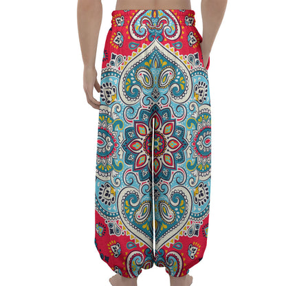 Floral Paisley Mandala Print Lantern Pants