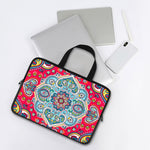 Floral Paisley Mandala Print Laptop Sleeve With Handle
