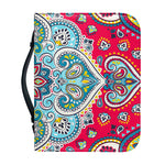 Floral Paisley Mandala Print Leather Bible Cover