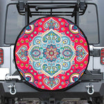 Floral Paisley Mandala Print Leather Spare Tire Cover