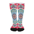 Floral Paisley Mandala Print Long Socks