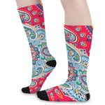 Floral Paisley Mandala Print Long Socks