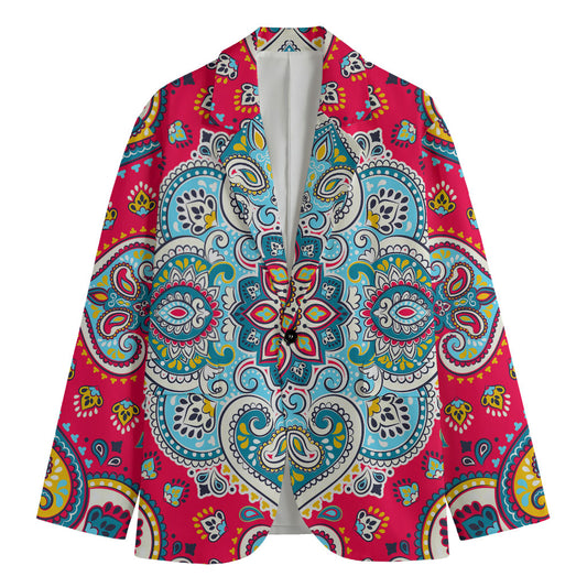 Floral Paisley Mandala Print Men's Blazer