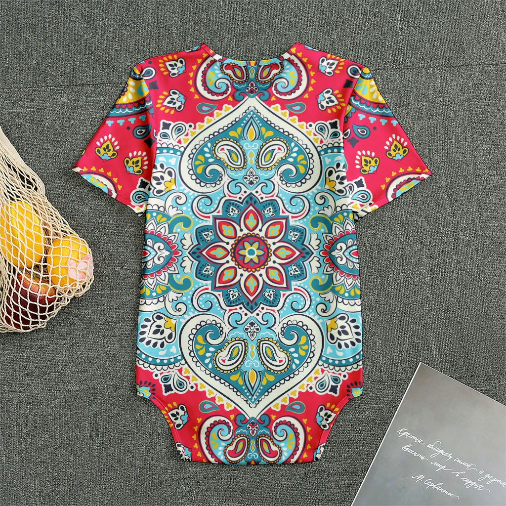 Floral Paisley Mandala Print Men's Bodysuit