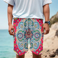 Floral Paisley Mandala Print Men's Cargo Shorts