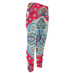 Floral Paisley Mandala Print Men's Compression Pants