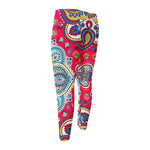 Floral Paisley Mandala Print Men's Compression Pants