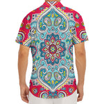 Floral Paisley Mandala Print Men's Deep V-Neck Shirt
