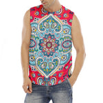 Floral Paisley Mandala Print Men's Fitness Tank Top
