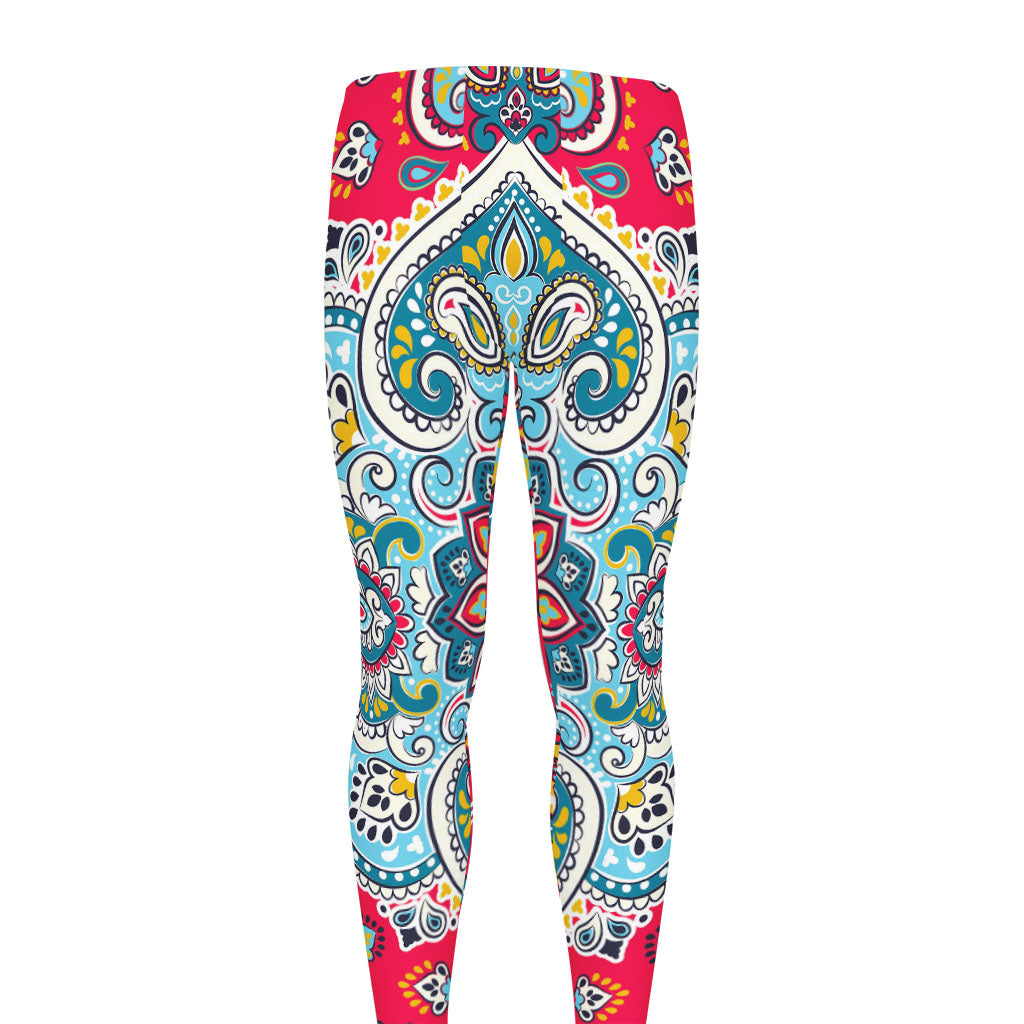 Floral Paisley Mandala Print Men's leggings