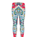 Floral Paisley Mandala Print Men's leggings