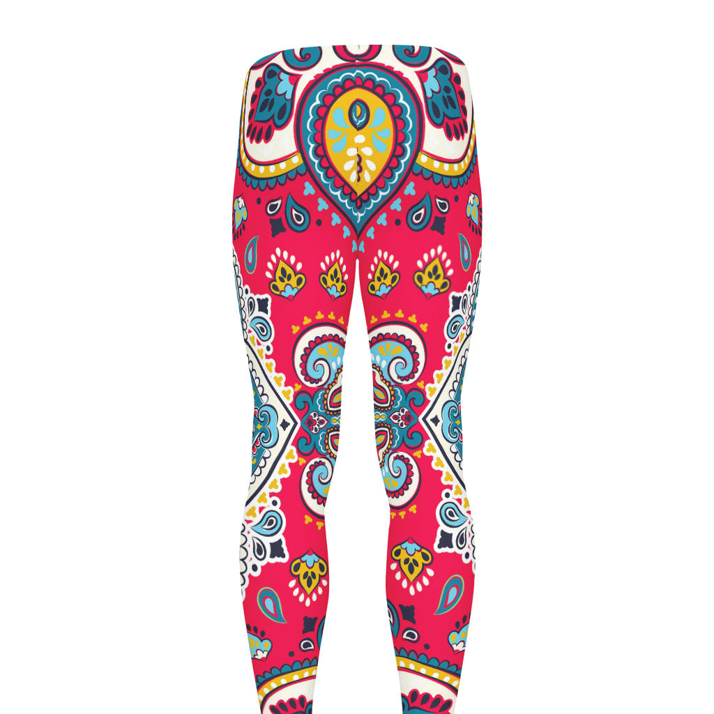Floral Paisley Mandala Print Men's leggings