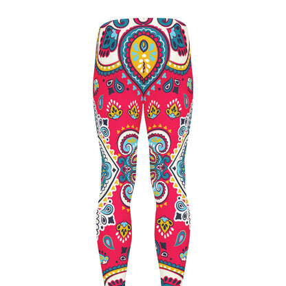 Floral Paisley Mandala Print Men's leggings