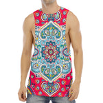 Floral Paisley Mandala Print Men's Muscle Tank Top