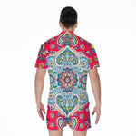 Floral Paisley Mandala Print Men's Rompers
