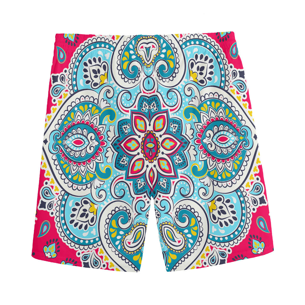 Floral Paisley Mandala Print Men's Sports Shorts
