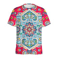 Floral Paisley Mandala Print Men's Athletic T-Shirt